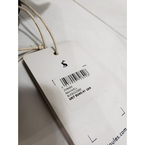 NEW WITH TAGS NO BOX - Joules Right As Rain Ankle Boots Gold Bee Black Slip On - Picture 6 of 7